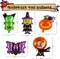 Greentek; 10 Pcs Halloween Foil Balloons Set, Ghost Pumpkin Witch Bat Spider Monster Mylar Balloons, Halloween Party Decorations for Birthday, Haunted House, Photo Backdrop, Wall, Ceiling & Table Decor; Category:Foil Balloons; Image:3